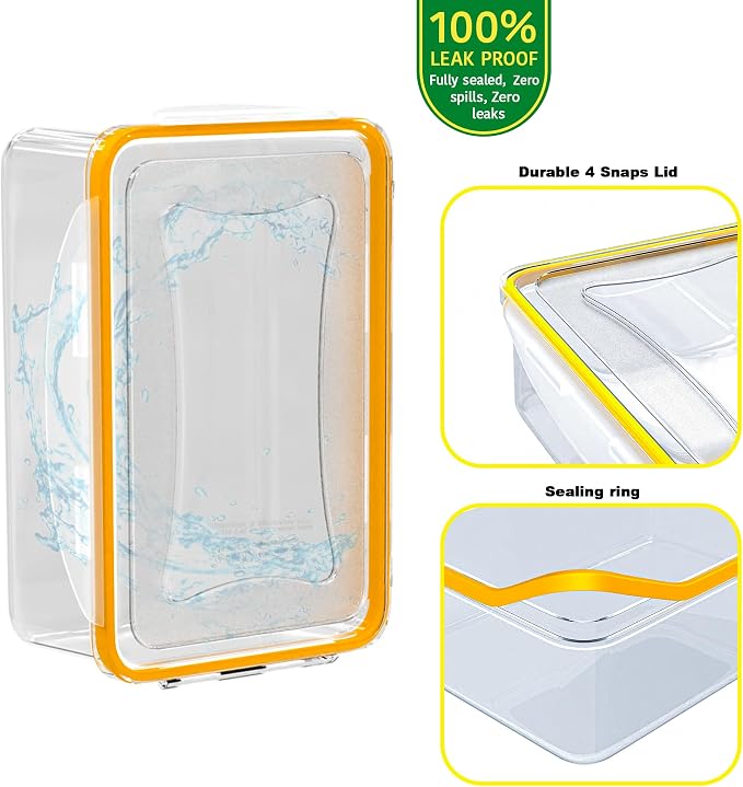 70 Pcs Large Food Storage Containers with Lids Airtight-2500ML to Small Box,Total 22812 ML Stackable Kitchen Bowls Set(35 Containers,35 Lids)-BPA Free Leak proof Plastic Boxes-Microwave safe - Image 5