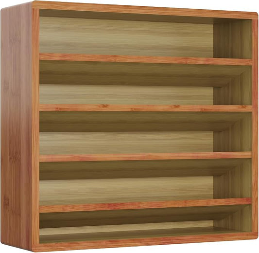 Orimade 4 Tier Spice Rack Organizer for Cabinet, Freestanding Bamboo Seasoning Rack for Countertop, Cupboard, Pantry, Kitchen, 13.18 x 4.13 x 12.2 inches(Spice Jars Not Included), Walnut Stain by Orimade
