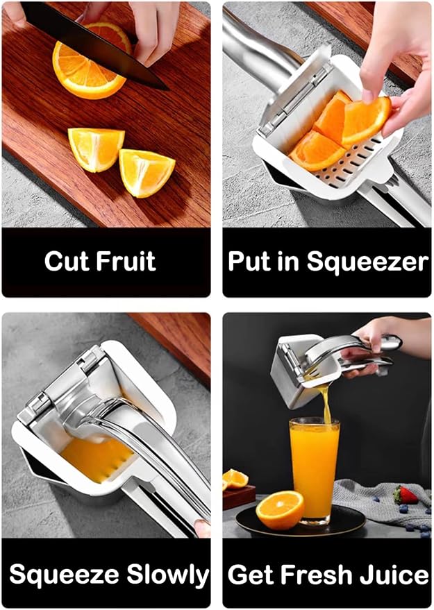 Real Stainless Steel Lemon Squeezer Citrus Juicer Hand Press Heavy Duty Manual Squeeze Juice Extractor Maker Orange Lime Grapefruit Presser - Image 3