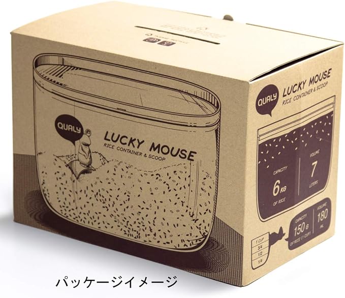 Quary 521712300 Rice Storage Container, Rice Stocker, Includes Measuring Cup, 12.4 lbs (6 kg), Nordic Rice Container & Scoop, Lucky Mouse, 11.8 x 7.3 x 7.9 inches (30 x 18.5 x 20 cm) - Image 6
