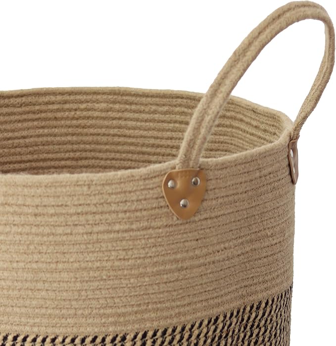Jute Laundry Hamper Large Woven Rope Storage Basket with Handles 20' Height Tall 83L,Laundry Basket Decorative Basket for Living Room,Pillows,Clothes, 18'Wx20'H - Image 4