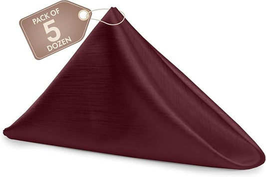 17x17-Inch Shantung Cloth Napkins, Burgundy, Set of 60 by UltimateTextile