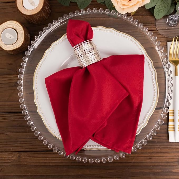 Efavormart Premium Cloth Napkins Set of 50, 17x17 Inch Wine Seamless Dinner Napkins, Washable Linen Table Napkin Cloth with Hemmed Edges for Weddings, Party and Banquet - Image 7