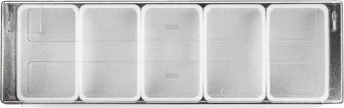 Restaurantware Bar Lux 19.6 x 6.3 x 3.7 Inch Condiment Caddy 1 Durable Bar Caddy - 5 Removable Compartments Built-In Lid Black Plastic Condiment Holder For Restaurant Store Cocktail Garnish - Image 14