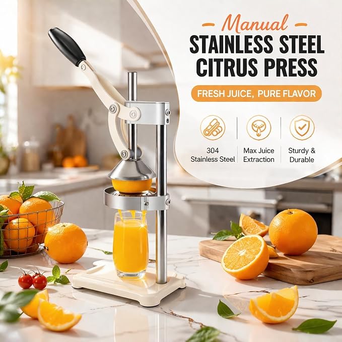 Lemon Squeezer Hand Press Juicer, Heavy Duty Manual Citrus Juicer | Heavy duty lever design extracts more juice with less effort, perfect for lemons, limes and oranges. - Image 4