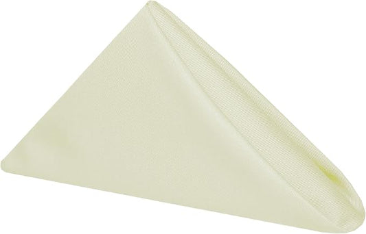 17x17-Inch Square Twill Cloth Napkins, Ivory, Set of 12 | Bulk Case of 1 Dozen, Poly-Cotton, 50% Cotton / 50% Polyester Fabric, Diagonal Twill Weave, Soft Cotton Hand by UltimateTextile