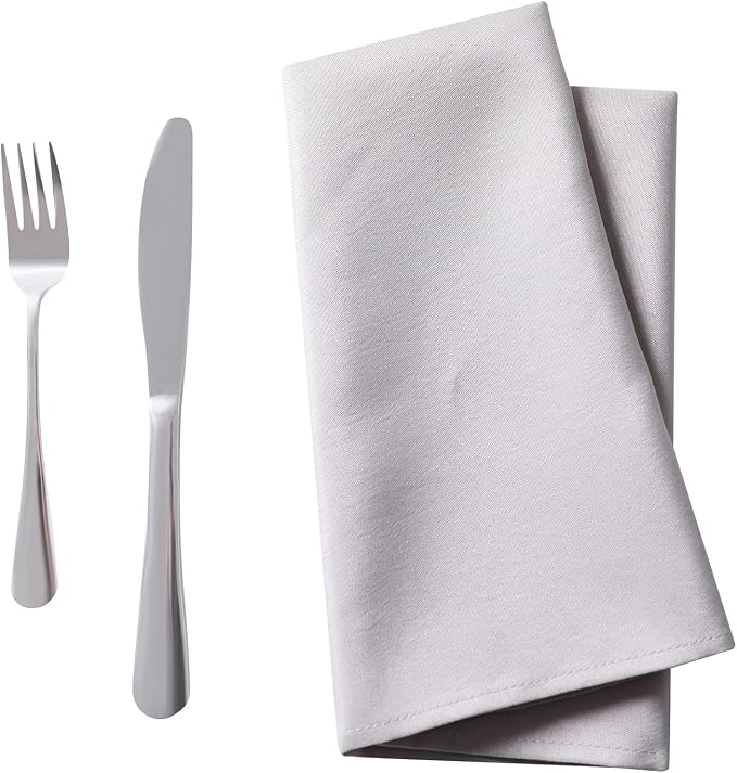 Bailarina Cloth Napkins Set of 80,17x17 inches Dinner Napkins Cloth Washable,Polyester Square Table Cloth Napkin Bulk with Hemmed Edges Ideal for Banquets, Parties and Weddings-Silver - Image 2