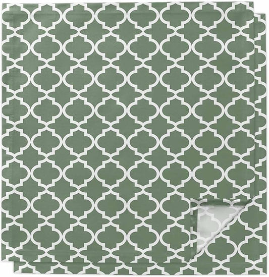 Cloth Napkins Set of 2-20x20 Inches, Sage Green Morocco Washable Reusable Table Napkins, Minimalist Boho Ethnic Abstract Motif Soft & Absortbent Dining Napkin for Party Wedding Hotel Restaurant by Unknown