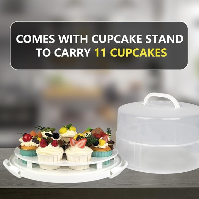 12 Inch Cake carrier Container with Lid and Handles Includes Insulated Bag for Safe Transportation of Buttercream Doesn't Melt Easy for Cakes, Pies and Cupcakes (Grey) - Image 5