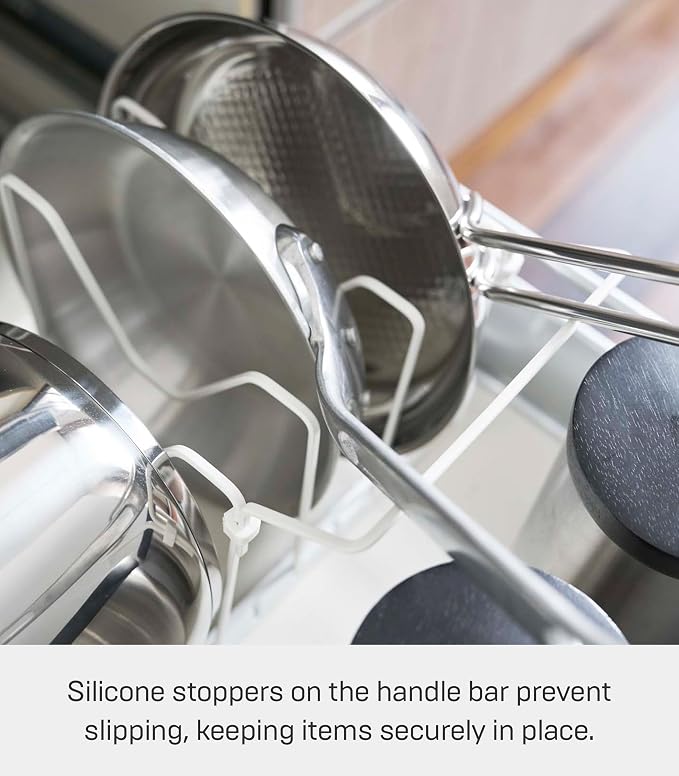 YAMAZAKI Home Tower Adjustable Lid & Pan Organizer – Kitchen Drawer Storage Shelf Rack | Adjustable kitchen drawer storage shelf rack organizes pot lids and pans. Built for daily use. Keeps essentials organized. - Image 6