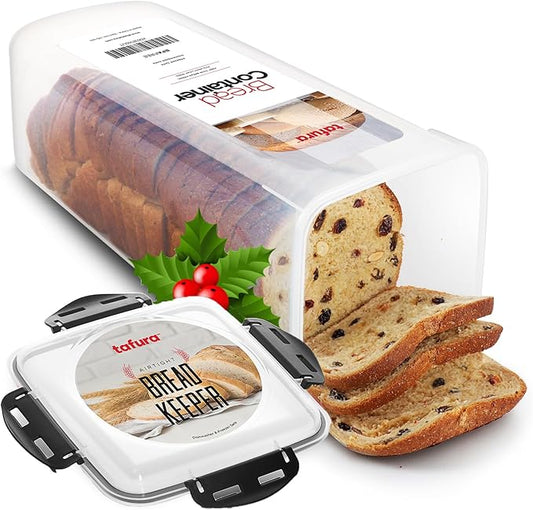 Tafura Bread Container, 5.8 L, Airtight BPA-Free Bread Storage Box | Holds homemade loaves, sandwich bread, artisan loaves, bagels, rolls, and other baked favorites. by Tafura