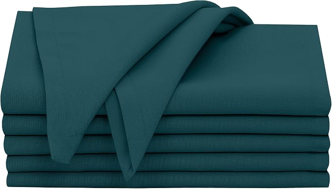 Ruvanti Cloth Napkins Set of 6, 18x18 Inches, 100% Cotton, Washable, Soft & Absorbent, Perfect for Wedding, Christmas, ‎Thanksgiving Dinners - Deep Teal - Image 9