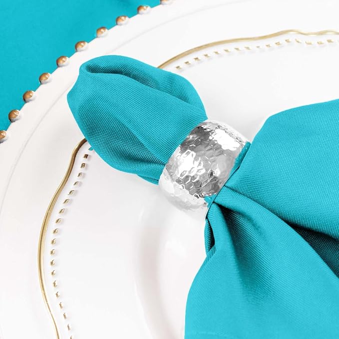Efavormart Premium Cloth Napkins Set of 50, 17x17 Inch Turquoise Seamless Dinner Napkins, Washable Linen Table Napkin Cloth with Hemmed Edges for Weddings, Party and Banquet - Image 8