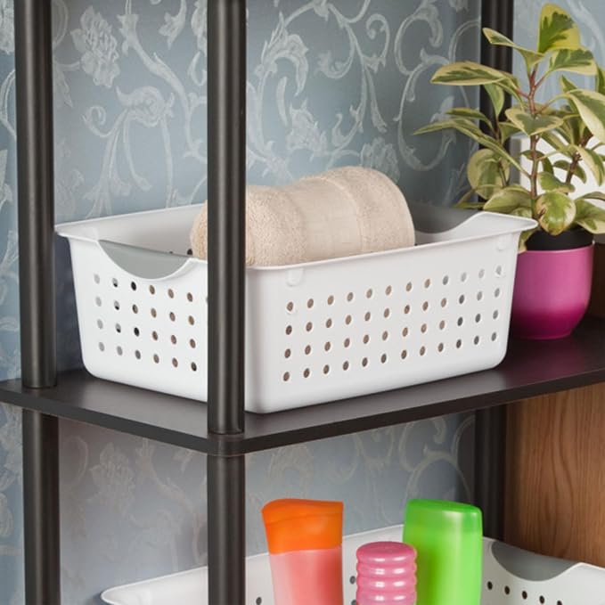 Sterilite 12-Pack Medium Ultra Basket, Open Top Plastic Storage Organizer, White - Classic Baskets for Organizing Countertops, Pantry Shelves, Kitchen Cabinets, Laundry Rooms or Home Offices | Classic Storage Organizer Baskets for Countertops, Pantry S... - Image 6