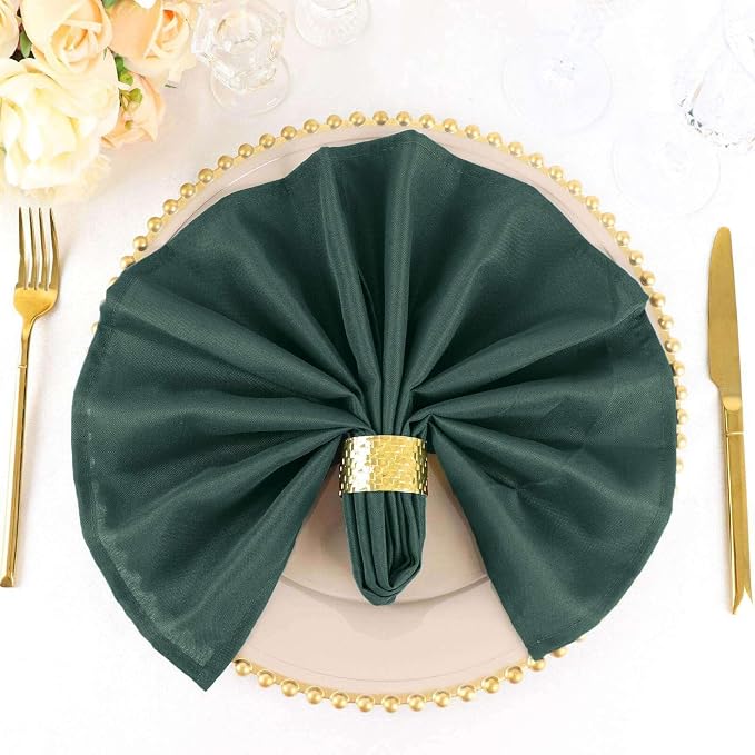 Efavormart Premium Cloth Napkins Set of 5, 20x20 Inch Hunter Green Seamless Dinner Napkins, Washable Linen Table Napkin Cloth with Hemmed Edges for Weddings, Party and Banquet - Image 6