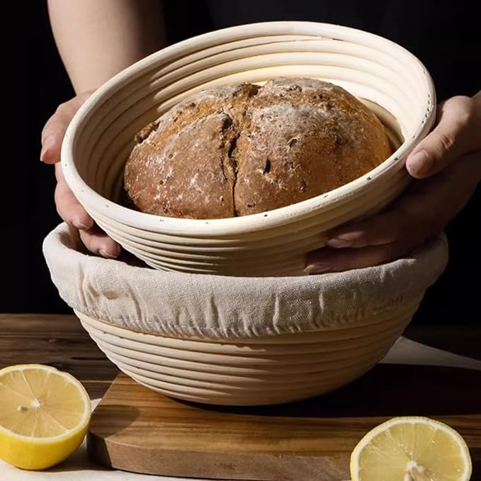 6 Pcs 6 Inch Round Banneton Bread Proofing Basket with Liner Small Banneton Bread Proofing Basket Bread Rising Bowl for Sourdough Bread Baking Making - Image 6