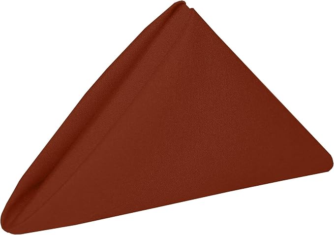 17x17-Inch Cotton-Feel Cloth Napkins, Burnt, Set of 24 by UltimateTextile