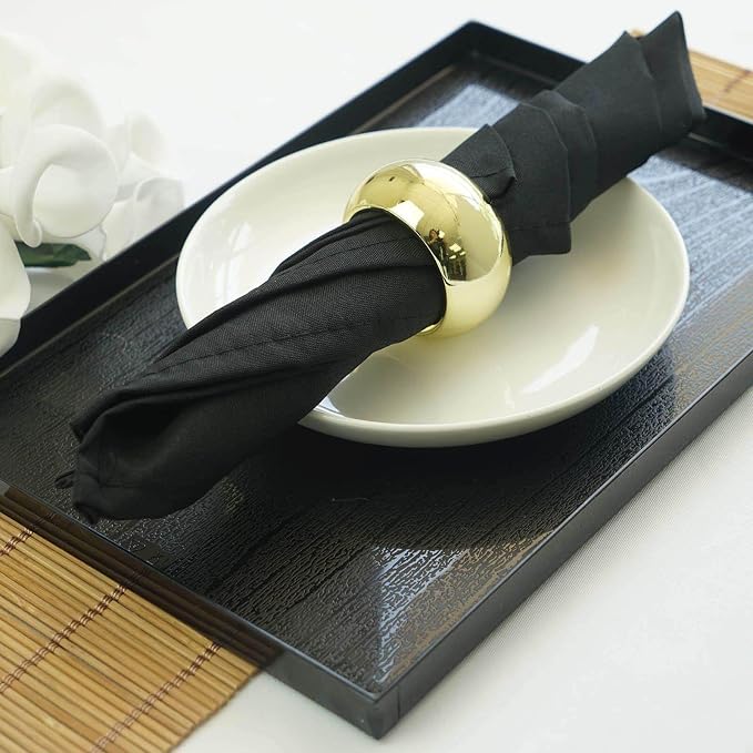 Efavormart Premium Cloth Napkins Set of 100, 17x17 Inch Black Seamless Dinner Napkins, Washable Linen Table Napkin Cloth with Hemmed Edges for Weddings, Party and Banquet - Image 7