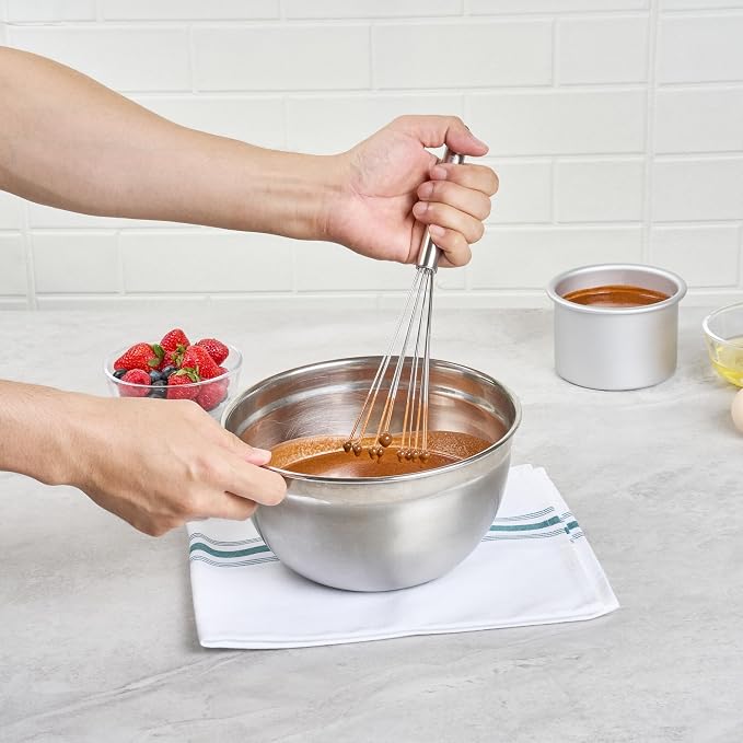 Restaurantware 10.5 in Stainless Steel Ball Whisk with Silicone Tips - 6 Pack - German Standard Sauce & Gravy Whisk, Non-Scratch, Dishwasher Safe - Non-Stick Safe Silicone Ball Whisk for Baking - Image 5