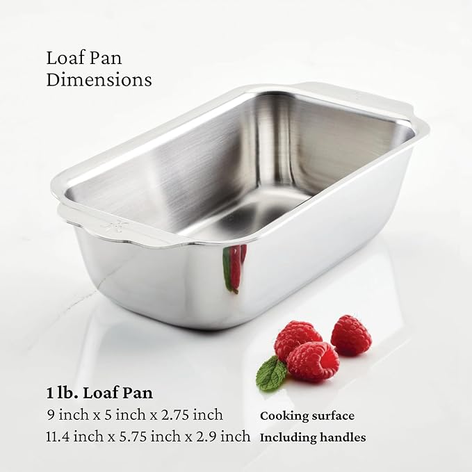 Hestan Provisions OvenBond – Tri-ply Clad Stainless Steel, 1-Pound Loaf Pan (9" x 5") - Image 2