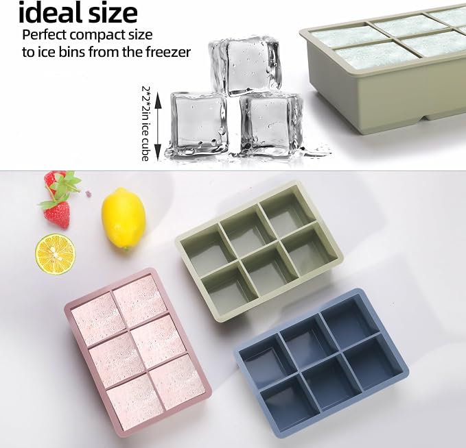 1/2 Cup Silicone Freezer Tray With Lid,Silicone Freezer Molds 6-Pack For meal prep & freezing of various sauces and other dishes, makes 36 perfect 1/2 cup portions cubes (Multicolor 6 Pack) - Image 3