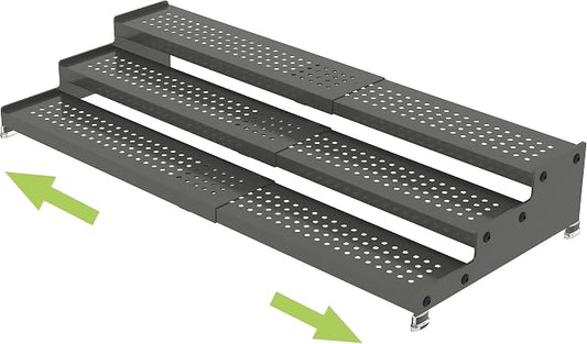 Jojocross Metal Spice Rack Organizer for Cabinet, 3 Tier Expandable Spice Storage Shelf, Great for Kitchen Cabinets, Cupboard,Pantry and Countertop More,Metal Plate with Hole(1PACK/Gun-Grey) by JOJOCROSSHIGHQUALITYLIFE
