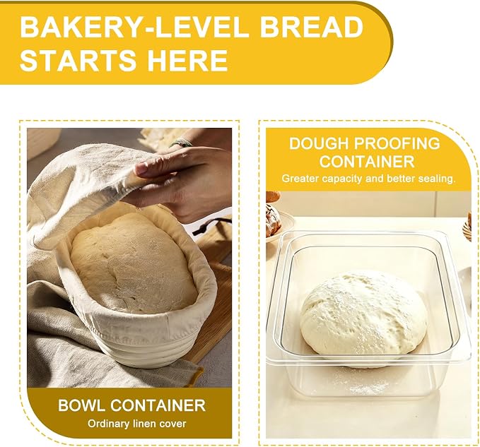 2pcs Dough Proofing Container, 5QT Large Capacity Holds Up to 6.6Lb of Dough, BPA-Free Tray with Lid Dough Rising Box for Bread, Sourdough, Pizza - Image 3