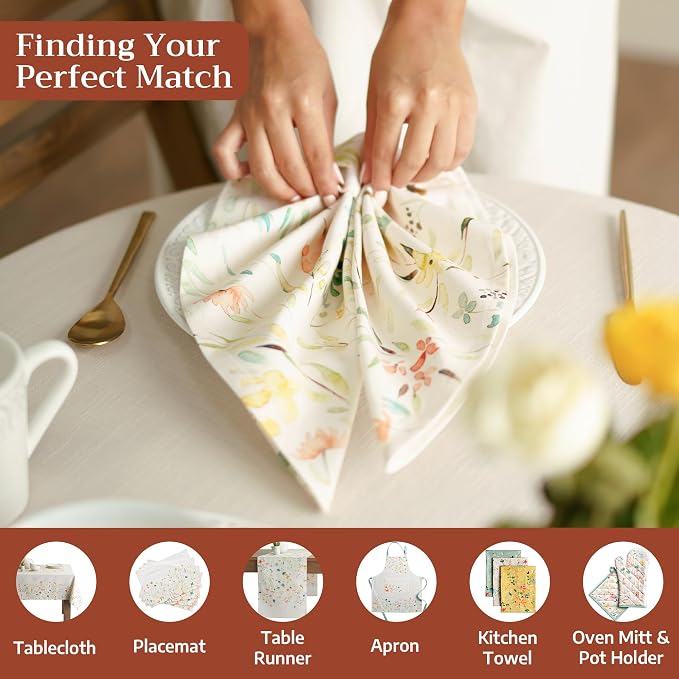 Maison d' Hermine Cloth Napkins Set of 4 100% Cotton Everyday Reusable Square Napkins Cloth Washable, Dinner, Party, Wedding, Restaurant, Spring/Summer (Colmar, 20" x 20") | Everyday Square Napkins Cloth Washable Dinner Party Wedding Restaurant Hotel K... - Image 4