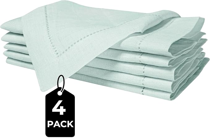 BEDDING CRAFT Linen Cloth Napkins Set of 4, 18x18, Pastel Blue | Soft Durable Washable -Ideal for Events Wedding Christmas Thanksgiving Newyear-Perfect Everyday Use Table Linen 18x18. - Image 8