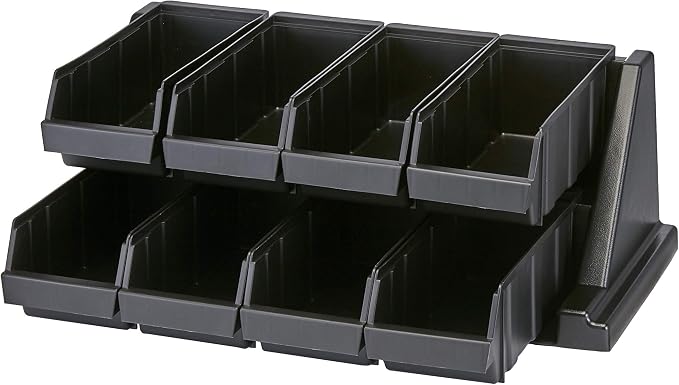 Cambro Versa Self Serve Condiment Bin - 8 Storage Bins - Ideal for Food and Coffee Condiments (Black) - Image 2