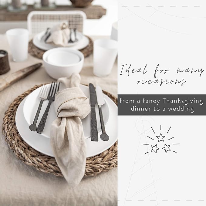 MagicLinen 100% Linen Napkins Set of 4, Soft Absorbent Dinner Napkins | European Flax, OEKO-TEX Certified, Stone-Washed Soft, Breathable, Absorbent, Set includes 4 napkins, Size 18X18in - Image 3