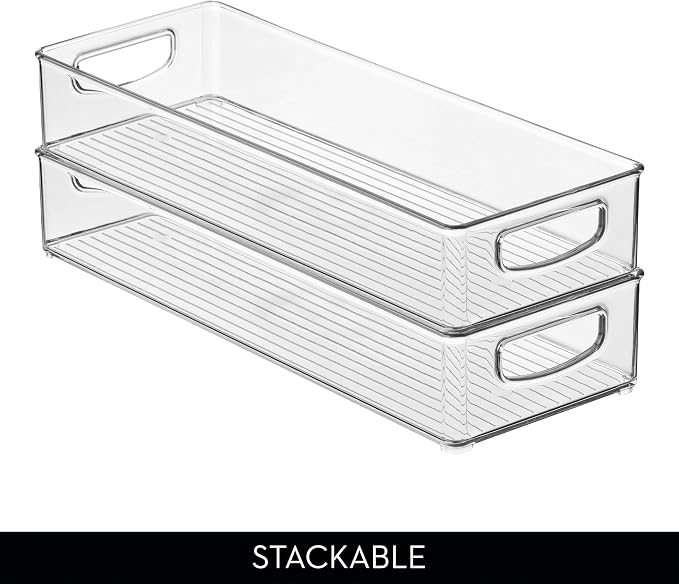 iDesign Slim Extra Long Clear Storage Bin, 2-Pack | Narrow, Stackable, Kitchen or Pantry Organizer - Image 5