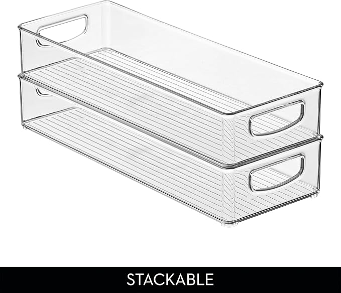 iDesign Slim Extra Long Clear Storage Bin, 2-Pack | Narrow, Stackable, Kitchen or Pantry Organizer - Image 5