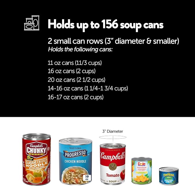 Cansolidator Max Small - 1-Pack Can Organizer for Pantry, Stackable Soda Can Storage for Kitchen, Holds 156 Cans of Food or Soda - Image 6