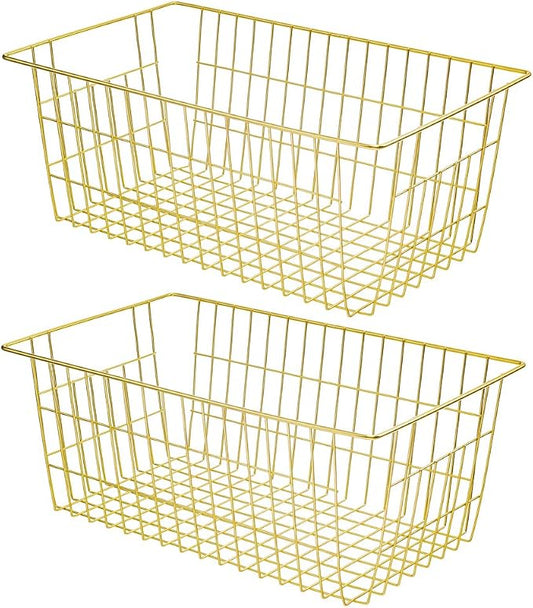 SANNO Wire Baskets Storage Baskets, Freezer Bakets Pantry Baskets Kitchen Organizing Basket Set, Great for Home, Bathroom, Tables Countertops, Office by SANNO