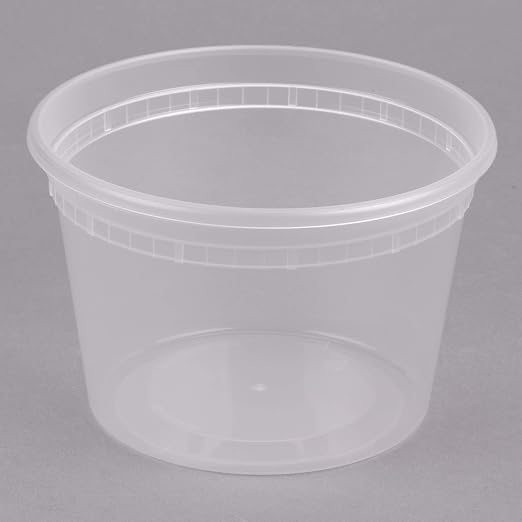 Microwavable Hot and Cold Translucent Plastic Deli Food Storage Container with Lid, 24-Pack 16 Oz - Image 3