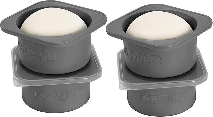 Stackable Silicone Artisan Pizza Dough Proofing Proving Boxes with Air-tight Lids-4pack-500ml Volume for 250g Dough Ball (Space Grey) by kevjes