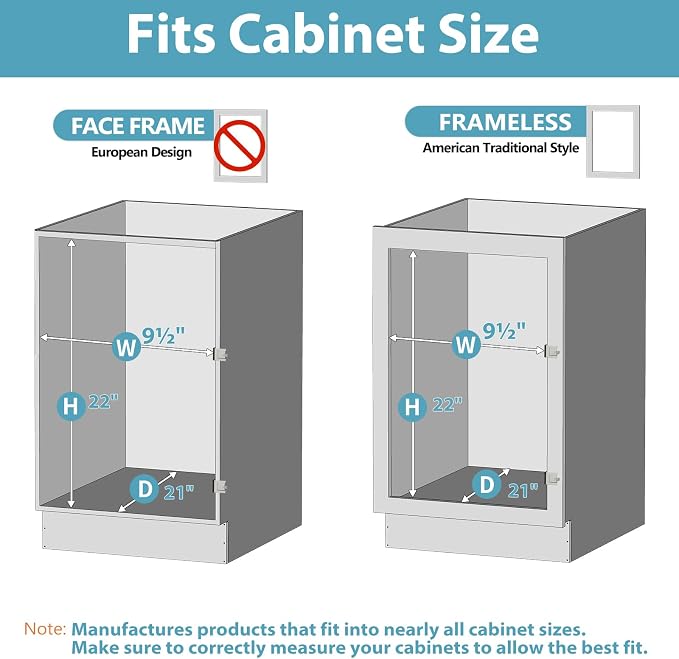 Pull Out Spice Rack Cabinet Organizer 9" W x 20½" D, 3 Tier Heavy Duty Slide Out Wood Shelf for Narrow Cabinet, Pull Out Storage for Kitchen - Image 4