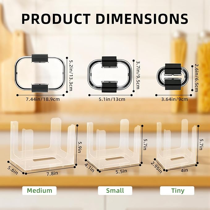 3PCS Food Container Lid Organizer Fit for Rubbermaid Brilliance Nap-on Lids | Clear Acrylic Stackable Lid Holder Rack, Holds 24 Lids, Fits 0.5, 1.3, 3.2 & 4.7 Cup Lids, Stackable Kitchen Storage - Image 2