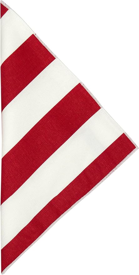 Cloth Napkins 100% Cotton Linen Napkins Set of 4 Red and White Stripe Table Linens 18" x 18" Table Napkins - Image 2