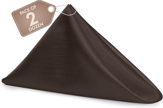17x17-Inch Shantung Cloth Napkins, Chocolate, Set of 24 by UltimateTextile
