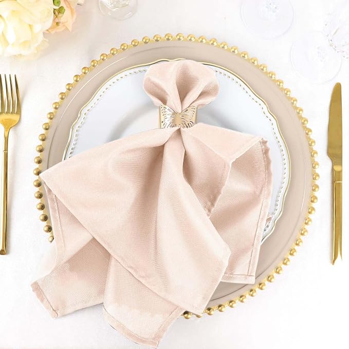 Efavormart Premium Cloth Napkins Set of 25, 20x20 Inch Blush Violet Seamless Dinner Napkins, Washable Linen Table Napkin Cloth with Hemmed Edges for Weddings, Party and Banquet by efavormart