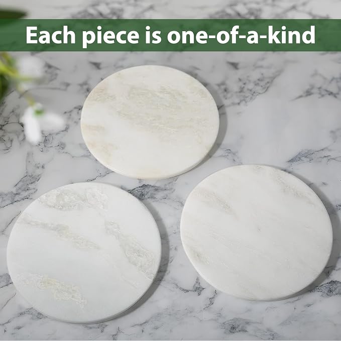 Marble Lazy Susan, 16 in Lazy Susan Turntable Organizer for Cabinet Pantry Kitchen Countertop Fridge Bathroom Makeup Vanity Countertop - White - Image 5