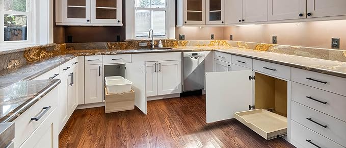 Pull Out Drawers For Cabinets, 16.5"W x 21"D X 4"H Soft Close Slide Out Wood Shelves Storage Organizer for Kitchen, Finished, Heavy-Duty, Bottom Assembly - Image 8