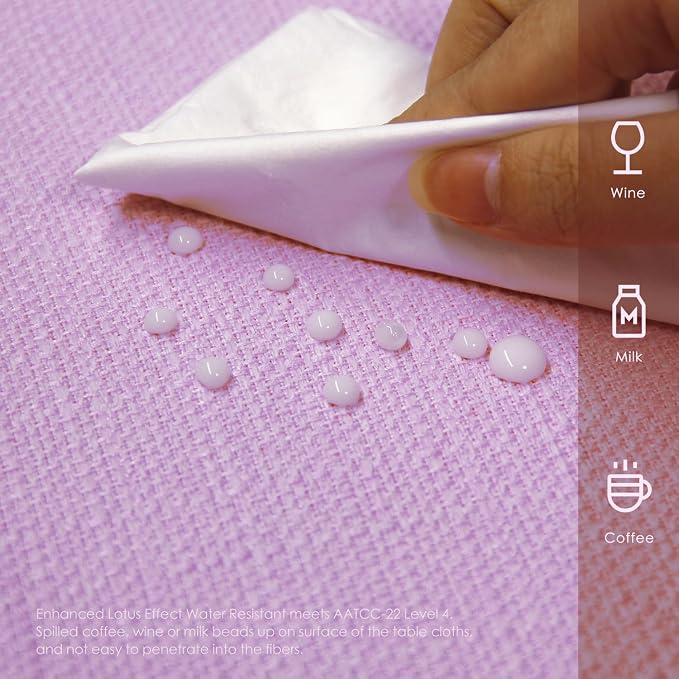 BALCONY & FALCON Rectangle Table Cloth Waterproof Lavender 95"x55" | Rectangular Washable Wrinkle Resistant Table Cloth Linen Fabric Tablecloths for Dining Party Kitchen Wedding and Outdoor Use - Image 3