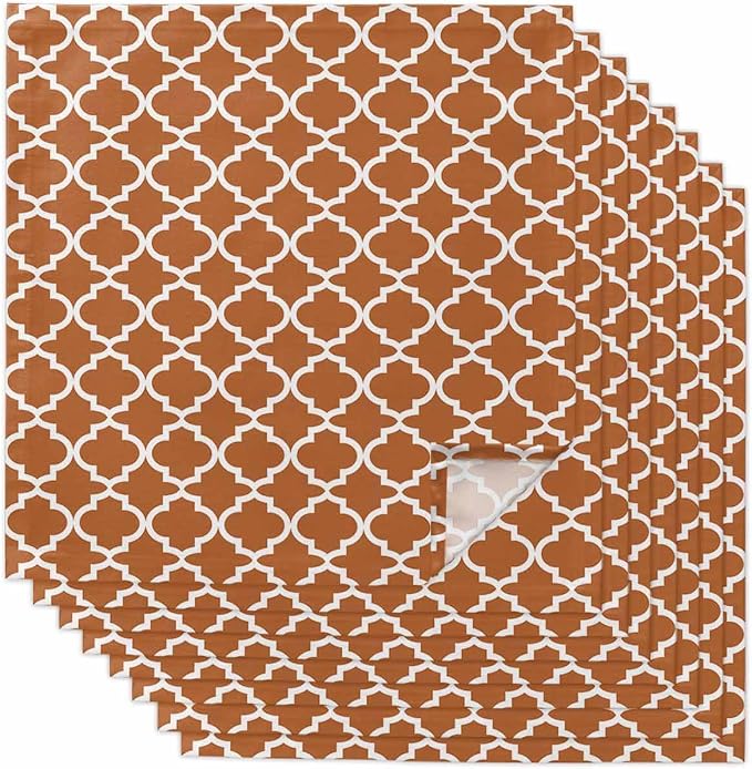 Cloth Napkins Set of 8-20x20 Inches, Orange Moroccon Washable Reusable Table Napkins, Farmhouse Country Minimalist Geometric Soft & Absortbent Dining Napkin for Party Wedding Hotel Restaurant by Unknown