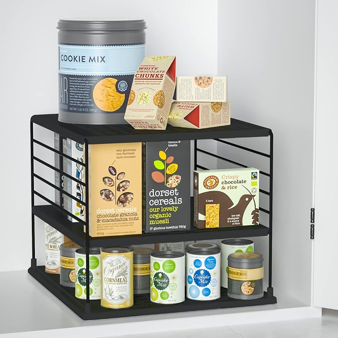 Upgraded Cabinet Organizers and Storage -Divided Compartment Holder for Plastic Bag, Wrap, Foil, Snack and Box for Kitchen and Pantry Organization and Storage, Kitchen Organization(Black) - Image 2