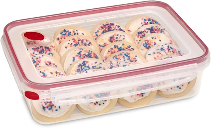 Sterilite Ultra-Seal 16 Cup Rectangle, Airtight Food Storage Container, Latching Lid, Microwave and Dishwasher Safe, Clear With Blue Gasket, 16-Pack - Image 6