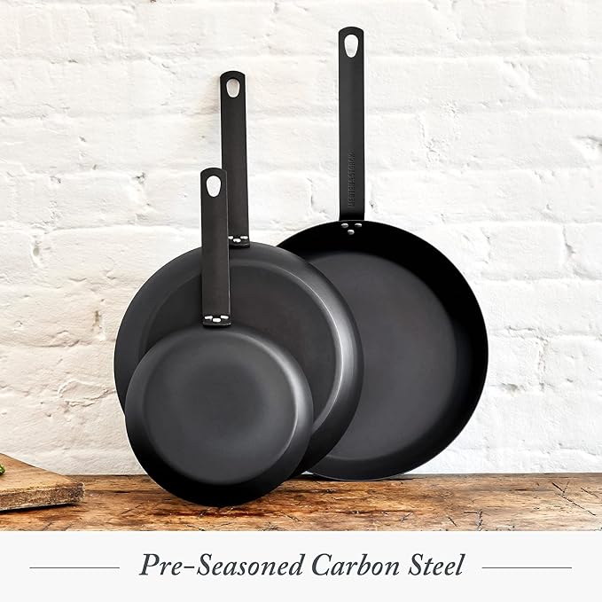 Merten & Storck Carbon Steel 12" & 8" Frying Pans Skillets Bundle, Pre-Seasoned Cast Iron, Lightweight Durable Easy Clean Indoor Outdoor Cooking - Image 6