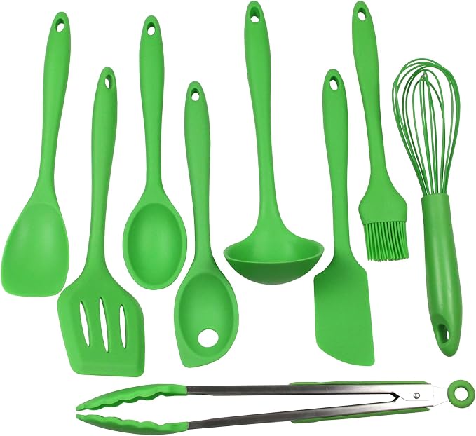 Chef Craft 9 Piece Green Premium Silicone Kitchen Tool Set (42084) by ChefCraft